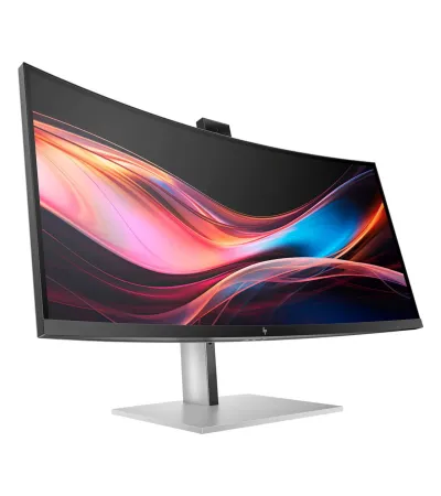 HP Series 7 Pro 734pm 34 Zoll Konferenzmonitor mieten, IPS Black, 3440 x 1440, 120 Hz, 5-MP-Webcam, Thunderbolt 4 - Schwarz/Silber