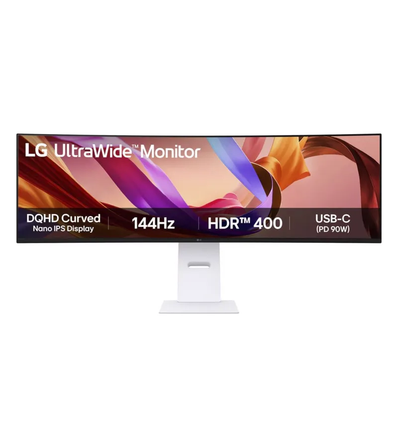 LG UltraWide 49U950A-W 49 Zoll mieten, Nano IPS, 5120 x 1440 DQHD, 144 Hz, USB-C 90 W, KVM - Farbe Weiß