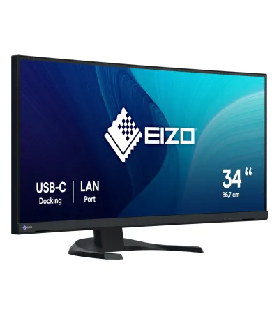 EIZO FlexScan EV3451X 34 Zoll mieten, IPS, 3440 x 1440 UWQHD, 100 Hz, USB-C 94 W, RJ45, KVM, Curved - Farbe Schwarz