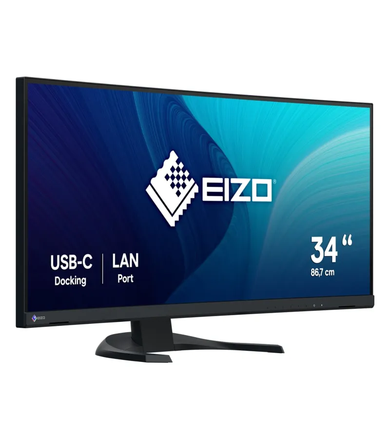 EIZO FlexScan EV3451X 34 Zoll mieten, IPS, 3440 x 1440 UWQHD, 100 Hz, USB-C 94 W, RJ45, KVM, Curved - Farbe Schwarz