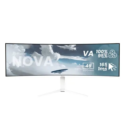 Arozzi Nova 49TUW165 49 Zoll Gaming Monitor mieten, VA, 5120 x 1440 DQHD, 165 Hz, USB-C 65 W, KVM - Farbe Weiß