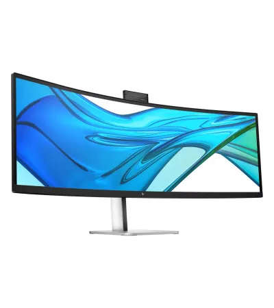 HP Pro 549pm 49 Zoll Konferenz-Monitor mieten, VA, 5120 x 1440 DQHD, 165 Hz, 5-MP-Webcam, USB-C 140 W - Schwarz/Silber