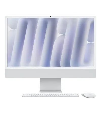 Apple iMac 24 M6 Chip mieten, 16GB RAM 256GB SSD, 12-Core CPU 12-Core GPU, Nanotexturglas, Silber MH2U4D/A