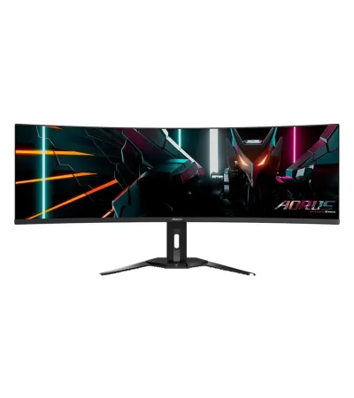 GIGABYTE AORUS CO49DQ 49 Zoll mieten, QD-OLED, 5120 x 1440 DQHD, 144 Hz, 0,03 ms, KVM, Curved - Farbe Schwarz