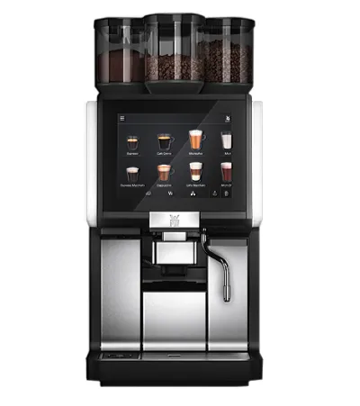 WMF 1500 S+ mit Festwasseranschluss mieten, 2 Mühlen und Doppelpulverdosierer, ohne Milchsystem