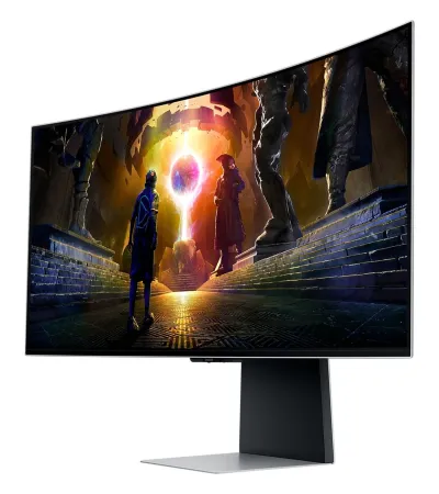 Samsung Odyssey OLED G8 G85SD 34 Zoll mieten, Smart Monitor, OLED, 3440 x 1440 UWQHD, 175 Hz, WLAN - Farbe Silber