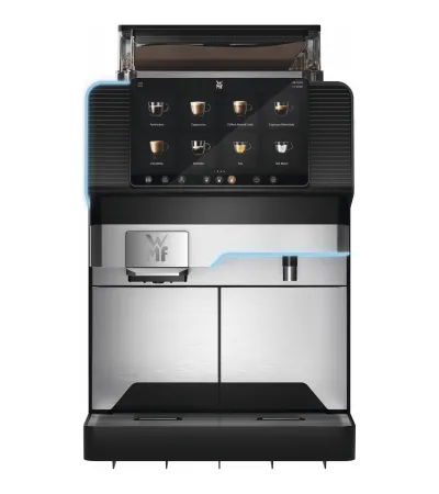 WMF Elevation 10 mit Schokomilch mieten, 10 Zoll Display, Frischmilch Essential Foam und Pulverdosierer, 6 l Wassertank