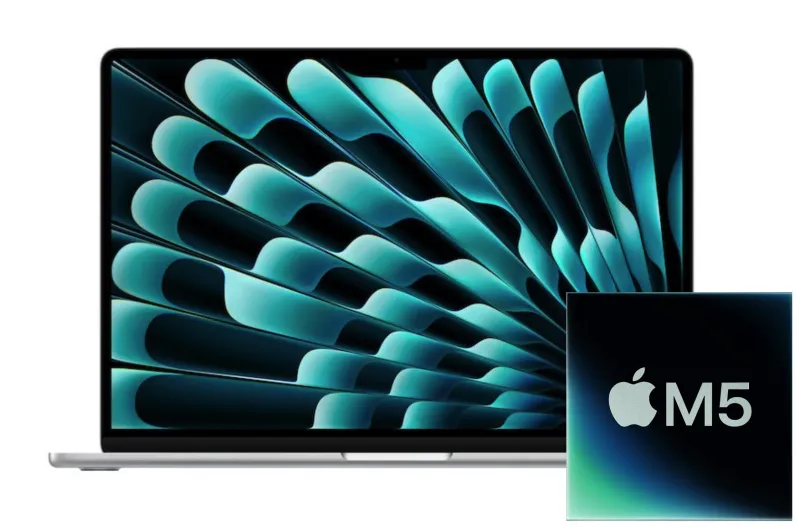 MacBook Air 15 mit M5 Chip mieten - mieten, 16 bis 32 GB RAM, 512 GB bis 4 TB SSD, Farbe Silber, MDV94D/A, MDVA4D/A, MDVC4D/A