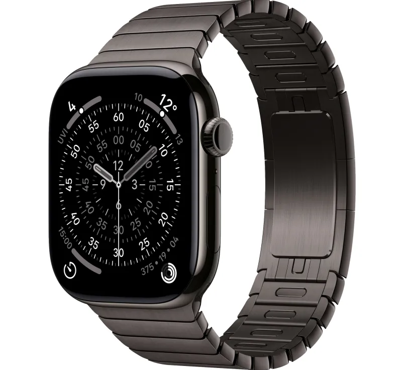 Apple Watch 11 GPS + Cellular mieten, 42 mm oder 46 mm Titan Schiefer, Gliederarmband Schiefer