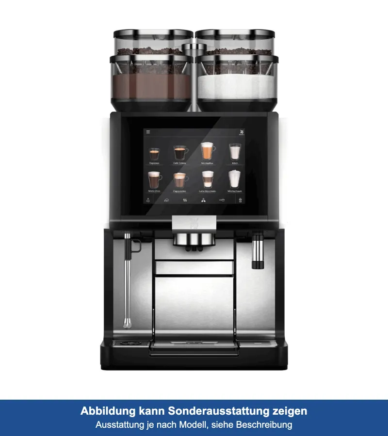 WMF 9000 S+ mit Festwasseranschluss mieten, 1 Mühle und Dynamic Milk, 230 V
