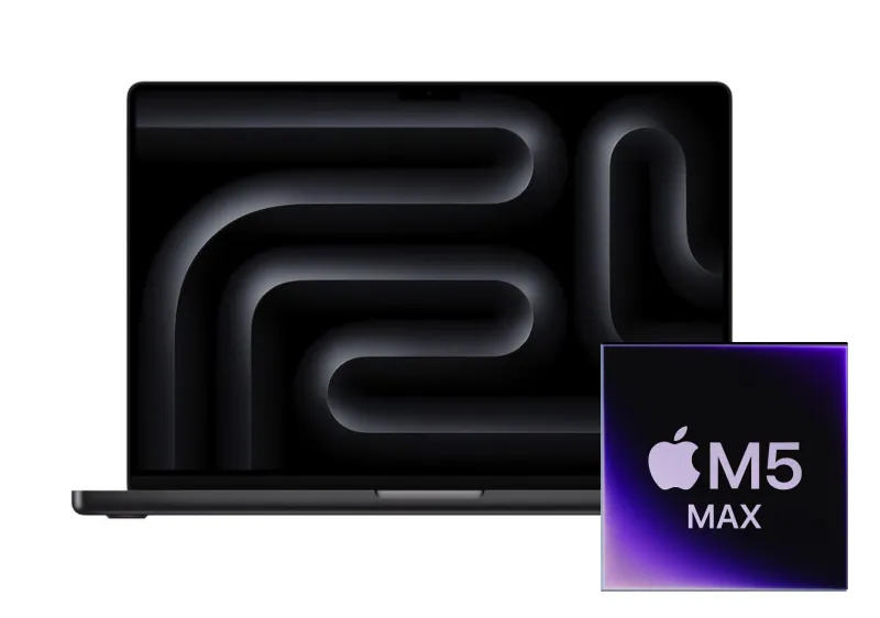 Apple MacBook Pro 16 M5 Max Chip mieten, 48GB RAM 2TB SSD, 18-Core CPU 40-Core GPU, Space Schwarz, MGEE4D/A