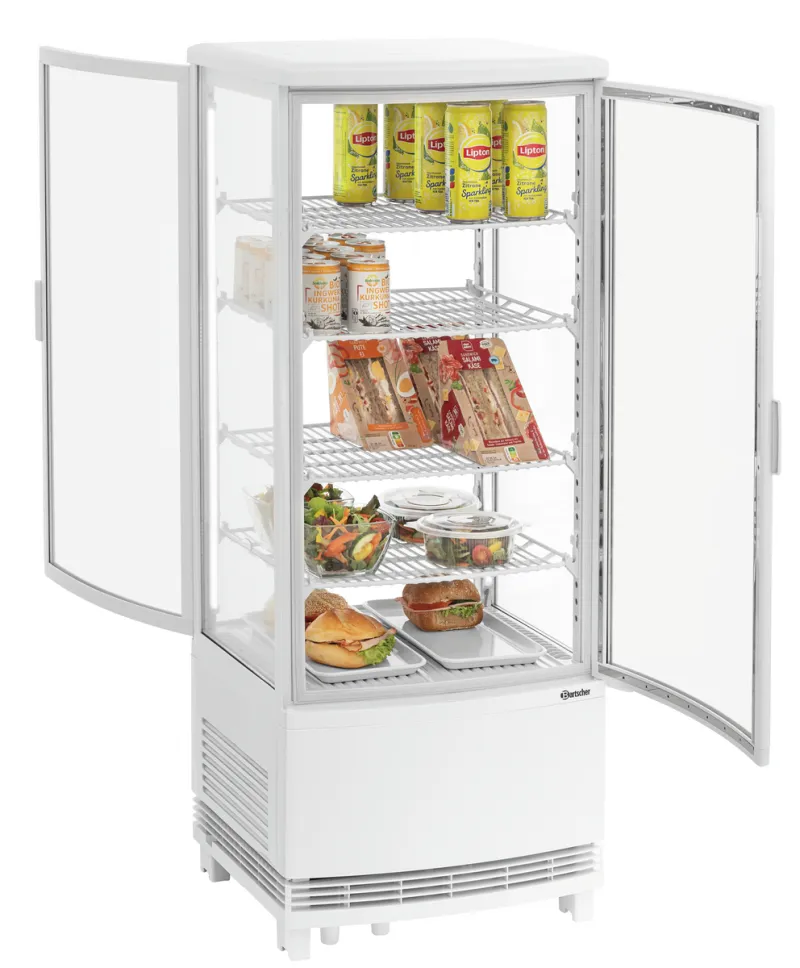 Bartscher Mini-Kühlvitrine 98L2T weiß als Miete