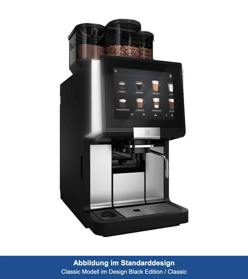 WMF 1500 S+ Classic mit Festwasseranschluss mieten, 2 Mühlen und Doppelpulverdosierer, ohne Milchsystem