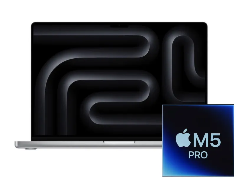 Apple MacBook Pro 14 M5 Pro Chip mieten 15-Core CPU 16-Core GPU 24GB/1TB SSD, Silber, MGDN4D/A
