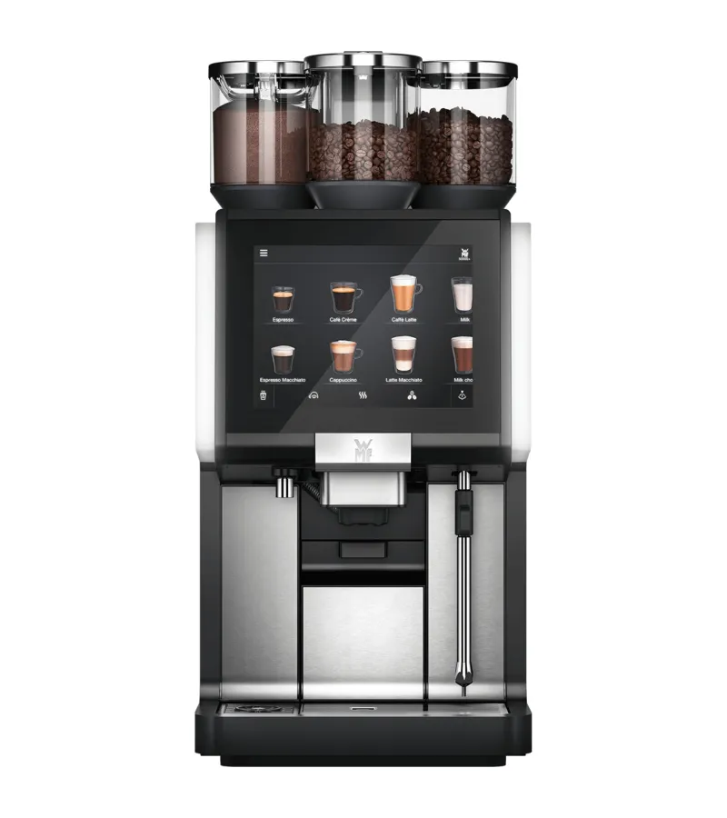 WMF 5000 S+ mit Festwasseranschluss mieten, 2 Mühlen, Schokopulver, Dynamic Milk und WMF AutoClean, 230 V